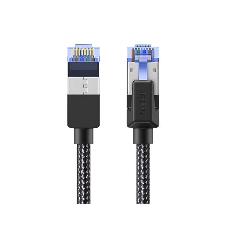 Ugreen Cat8 Pure Copper Ethernet Cable Braided 15m 30799 Black | LAN კაბელი