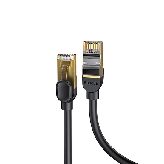 Baseus high Speed Seven types of RJ45 10 Gigabit network cable 1m WKJS010101 Black | LAN კაბელი