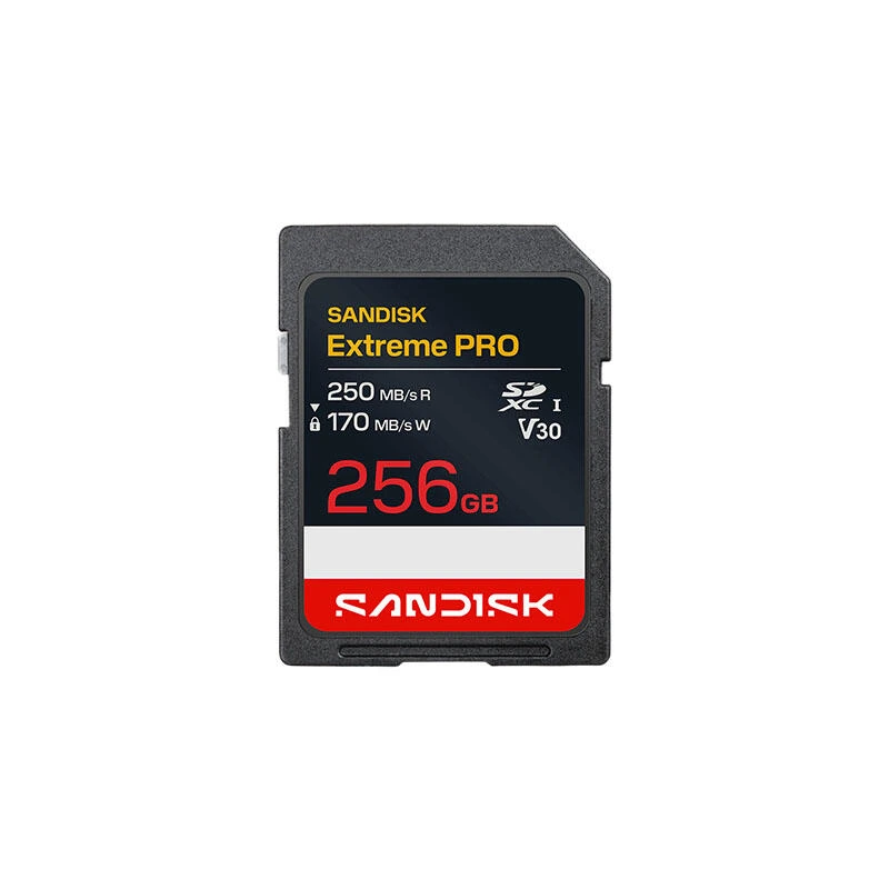 SanDisk 256GB Extreme PRO SD/XC UHS-I Card 250MB/S V30/4K Class 10 SDSDXXJ-256G-GSCIN | მეხსიერების ბარათი