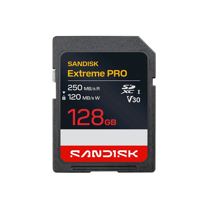 SanDisk 128GB Extreme PRO SD/XC UHS-I Card 250MB/S V30/4K Class 10 SDSDXXJ-128G-GSCIN | მეხსიერების ბარათი