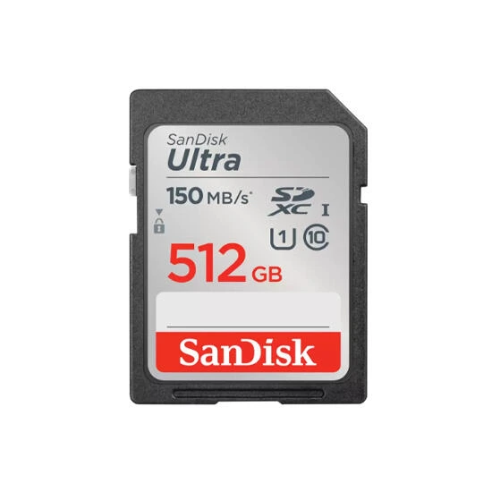 SanDisk 512GB Ultra SD/HC UHS-I Card 150MB/S Class 10 SDSDUNC-512G-GN6IN | მეხსიერების ბარათი