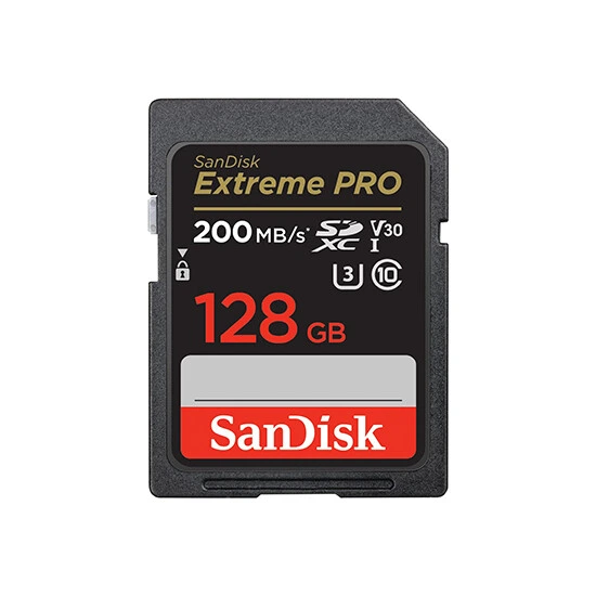 SanDisk 128GB Extreme PRO SD/XC UHS-I Card 200MB/S V30/4K Class 10 SDSDXXD-128G-GN4IN | მეხსიერების ბარათი