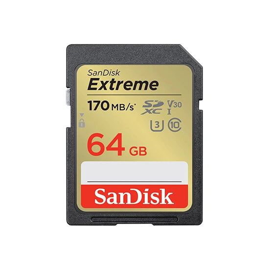 SanDisk 64GB Extreme SD/XC UHS-I Card 170MB/S V30/4K Class 10 SDSDXV2-064G-GNCIN | Memory card