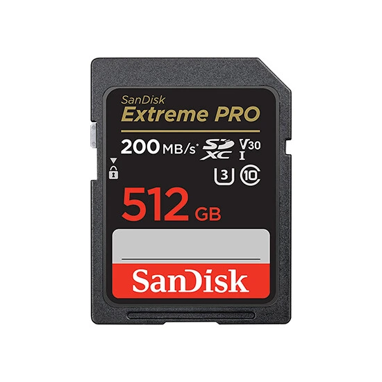 SanDisk 512GB Extreme PRO SD/XC UHS-I Card 200MB/S V30/4K Class 10 SDSDXXD-512G-GN4IN | მეხსიერების ბარათი