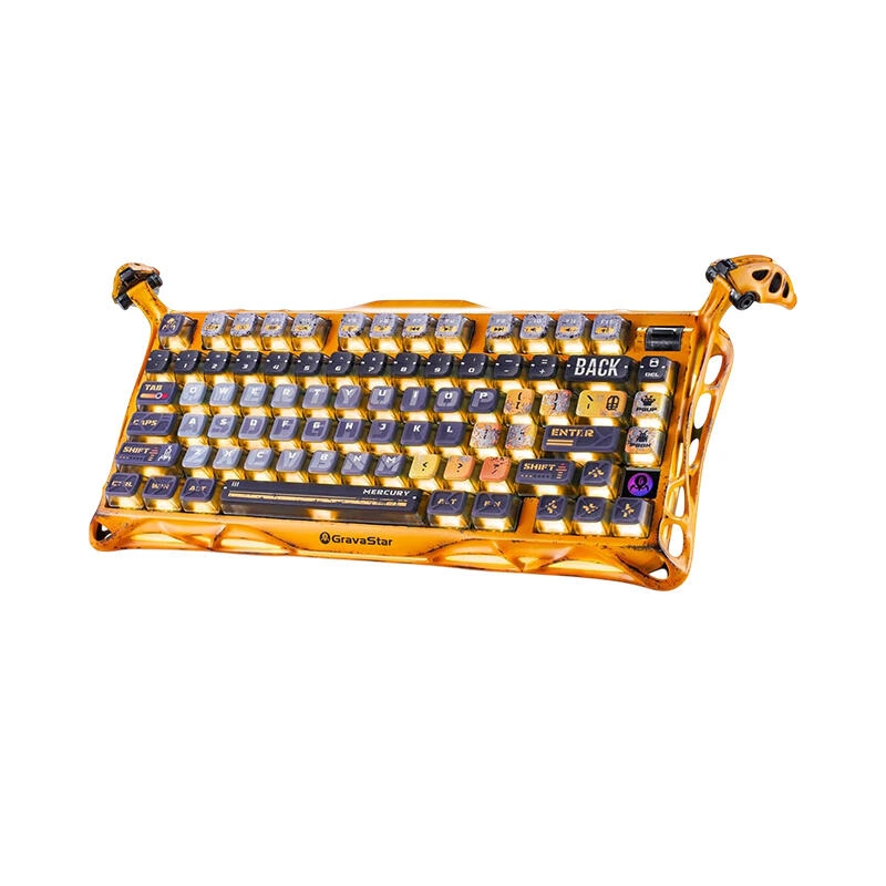GravaStar Gaming Keyboard Special Edition Mercury K1 Pro 75% Wireless Mechanical Battle Worn Yellow | klaviatura