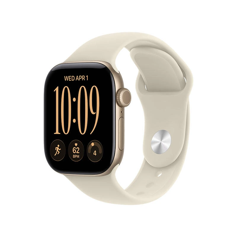 Apple Watch Series 12 GPS 42mm Light Gold Aluminium Case with Sand Sport Band MJED4 S/M | საათი