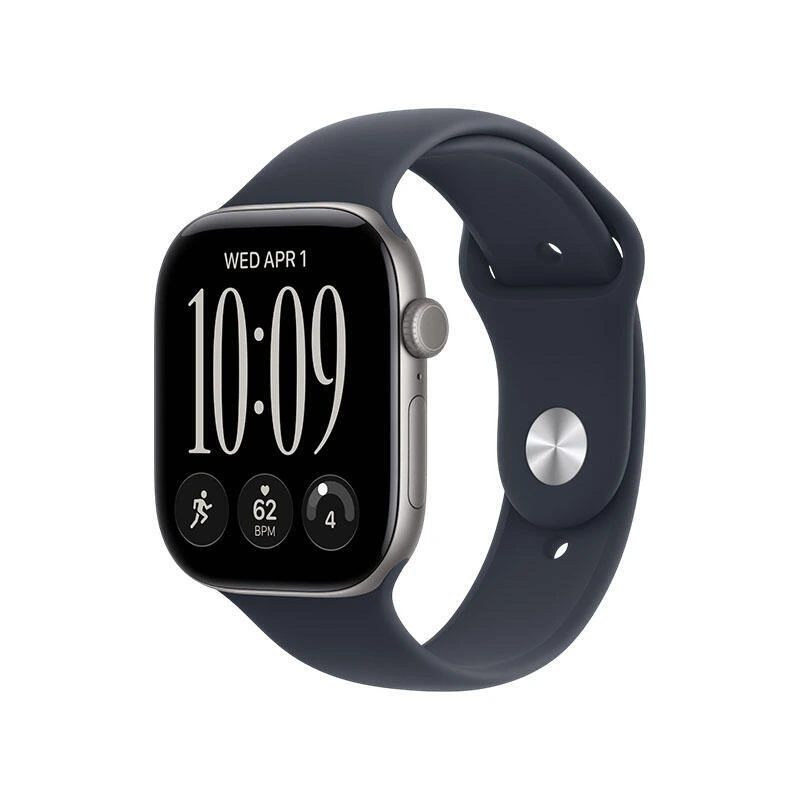 Apple Watch Series 12 GPS 46mm Space Grey Aluminium Case with Navy Blue Sport Band MJEJ4 M/L | საათი