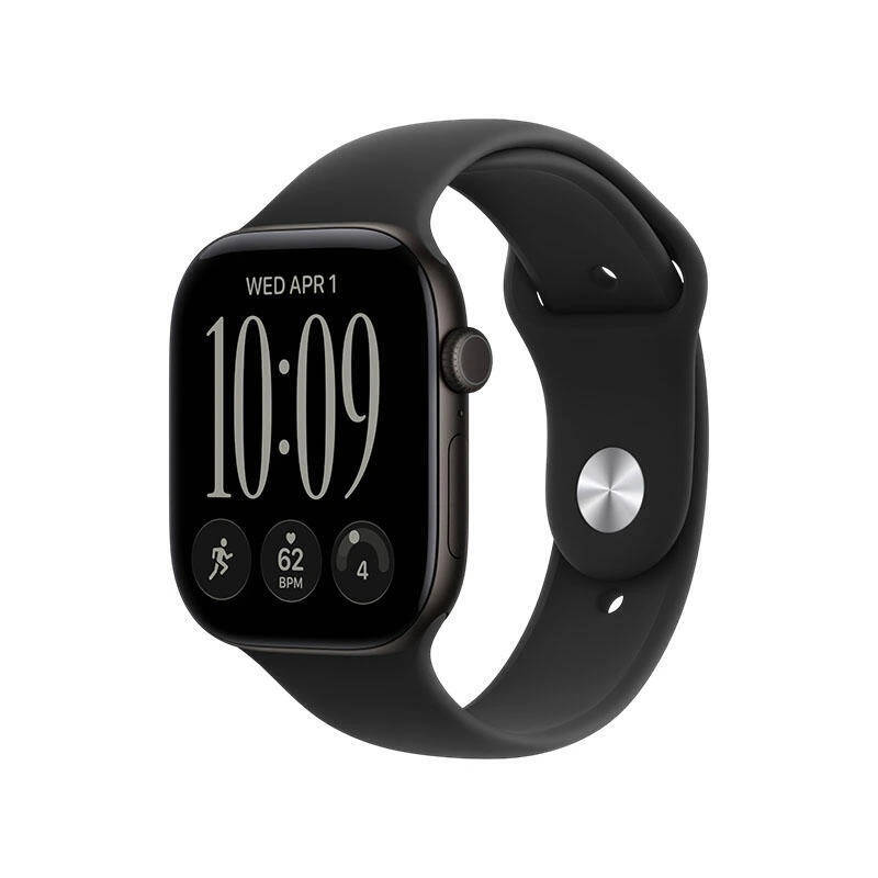 Apple Watch Series 12 GPS 46mm Black Aluminium Case with Black Sport Band MJEL4 M/L | საათი