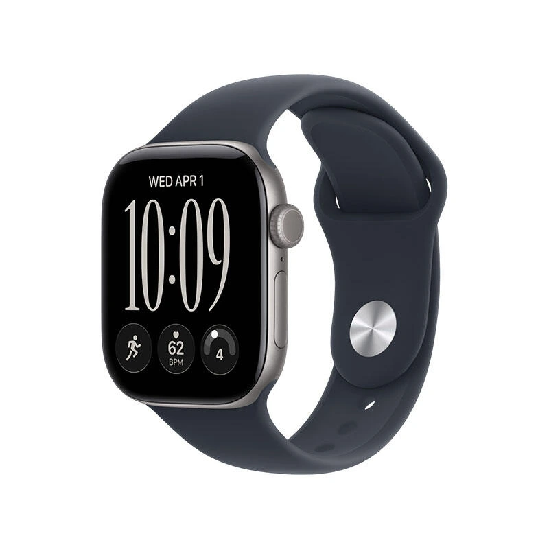 Apple Watch Series 12 GPS 42mm Space Grey Aluminium Case with Navy Blue Sport Band MJE94 M/L | საათი