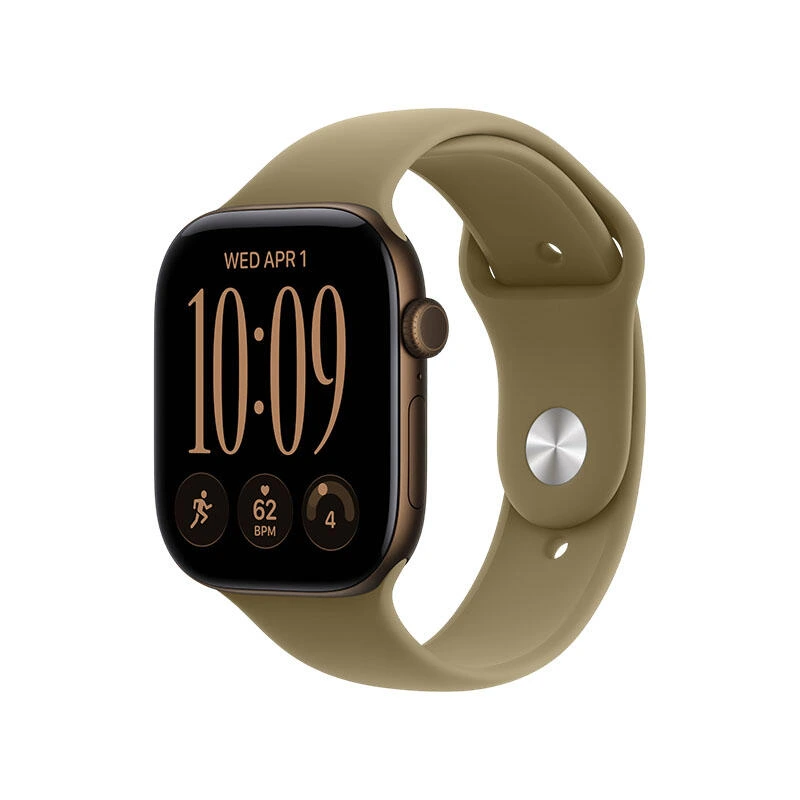 Apple Watch Series 12 GPS 46mm Dark Bronze Aluminium Case With Olive Sport Band MJEU4 M/L | საათი