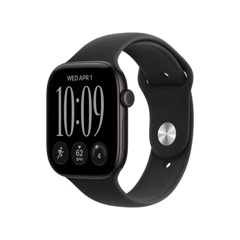 Apple Watch Series 12 GPS 46mm Black Aluminium Case With Black Sport Band MJEK4 S/M | საათი