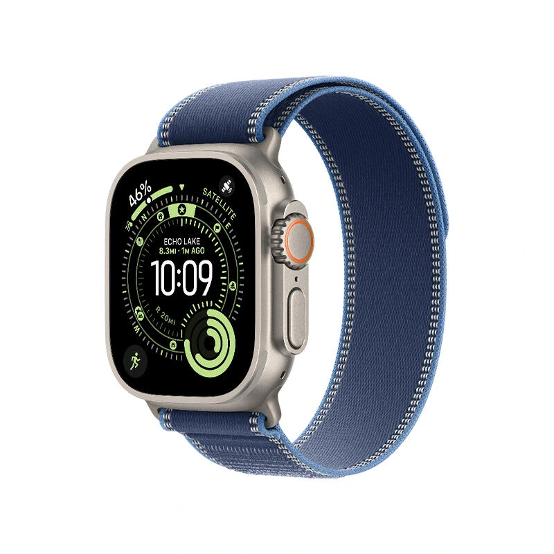 Apple Watch Ultra 3 49mm Titanium Case With Blue/Bright Blue Trail Loop MEWR4 S/M | Saati