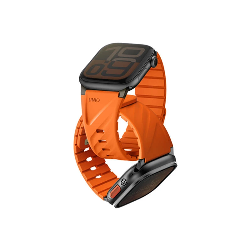 Uniq Fluo Magnetic With Connector Apple Watch Strap 49-40MM Volt Orange | Часы
