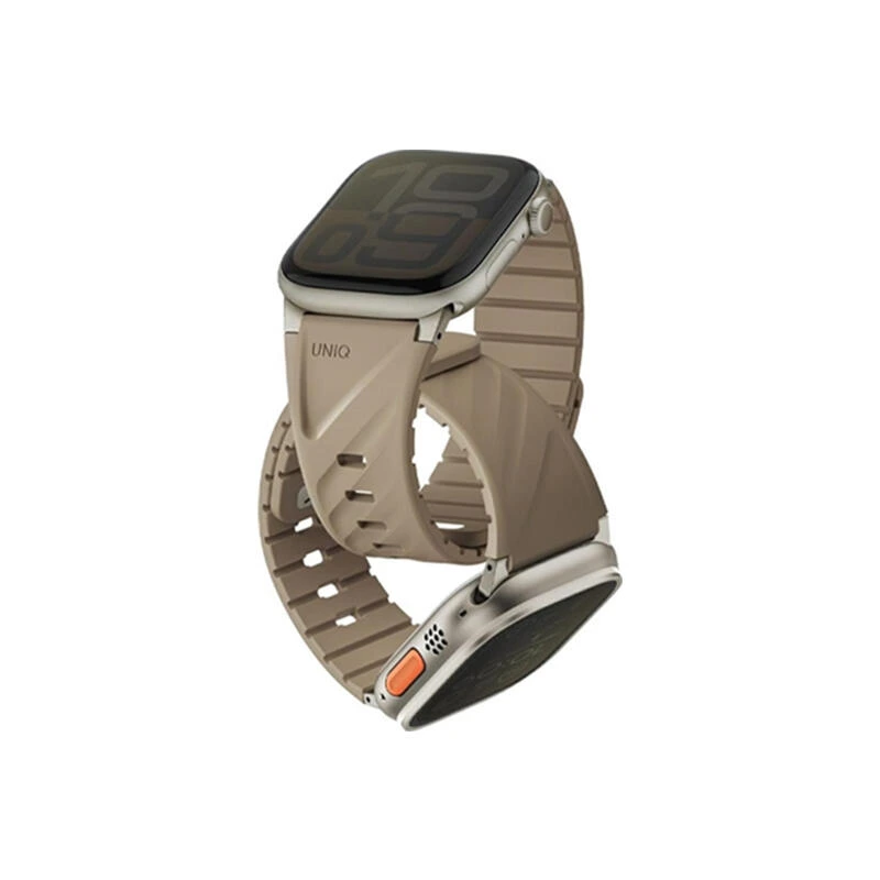 Uniq Fluo Magnetic With Connector Apple Watch Strap 49-40MM Soft Sand | Saati