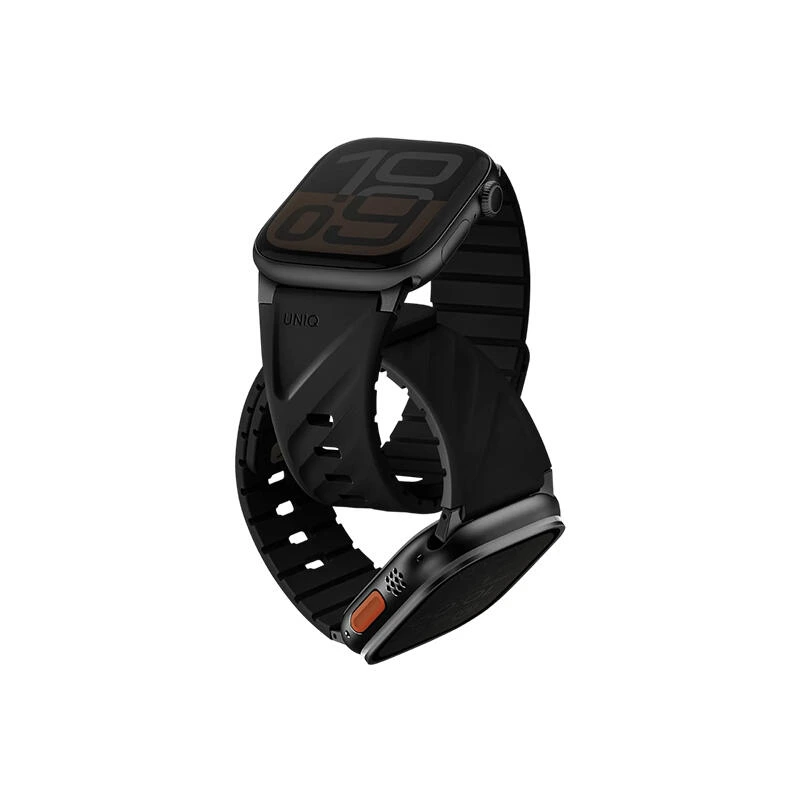 Uniq Fluo Magnetic With Connector Apple Watch Strap 49-40MM Midnight Black | Часы