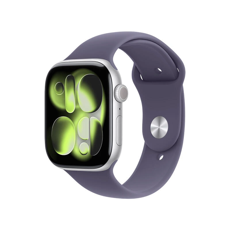 Apple Watch Series 11 GPS 46mm Silver Aluminium Case With Purple Fog Sport Band MEVA4 M/L | Saati