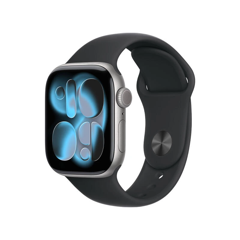 Apple Watch Series 11 GPS 42mm Space Grey Aluminium Case With Black Sport Band MEQX4 M/L | საათი