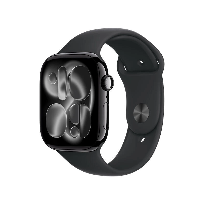 Apple Watch Series 11 GPS 46mm Jet Black Aluminium Case With Black Sport Band MEUW4 S/M | საათი