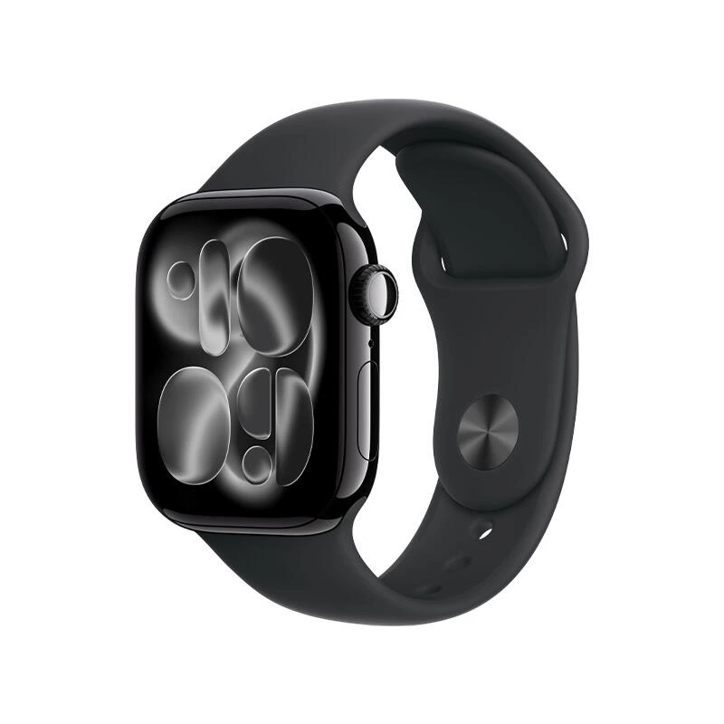 Apple Watch Series 11 GPS 42mm Jet Black Aluminium Case With Black Sport Band MEQU4 M/L | საათი