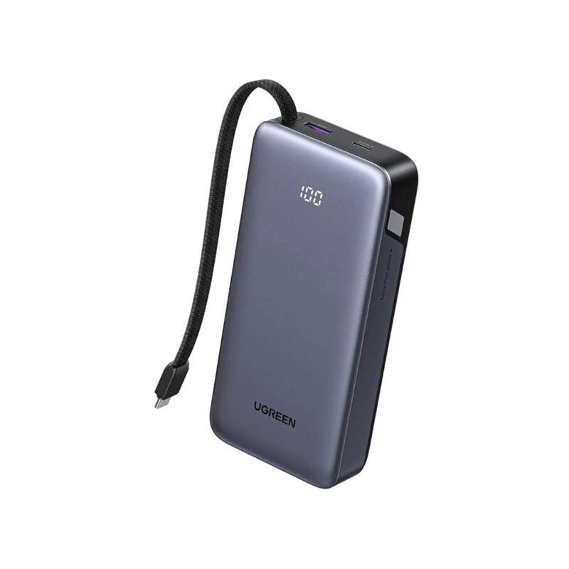 Ugreen 20000mAh Type-C USB Power Bank With Built-in Cable 55988B Grey | PowerBank
