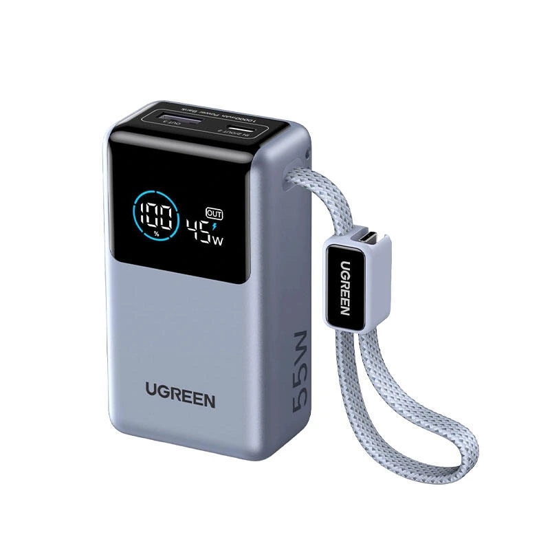 Ugreen Nexode Pro 10000mAh Type-C USB Power Bank With Built-in Type-C Cable 75701B | PowerBank