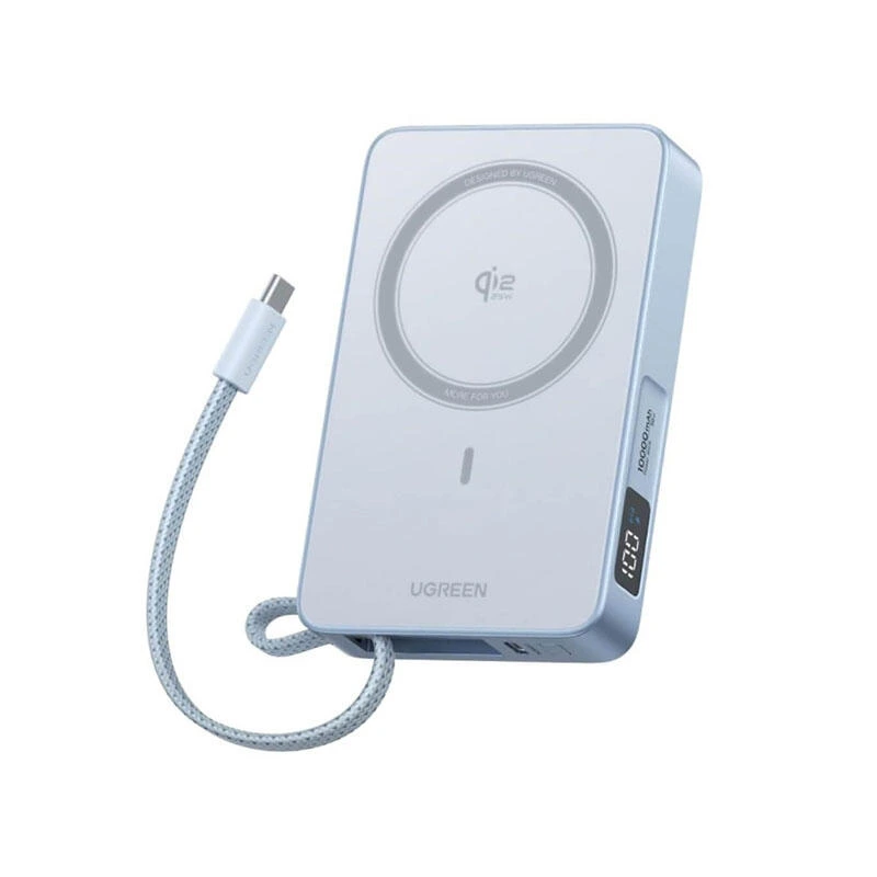 Ugreen MagFlow 10000mAh Magnetic Wireless Power Bank 65958B Grey | Power ბანკი