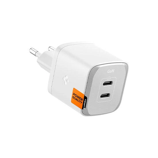 Spigen Wall Charger GaN III 45W Dual USB-C Port ACH05155 White | დამტენი