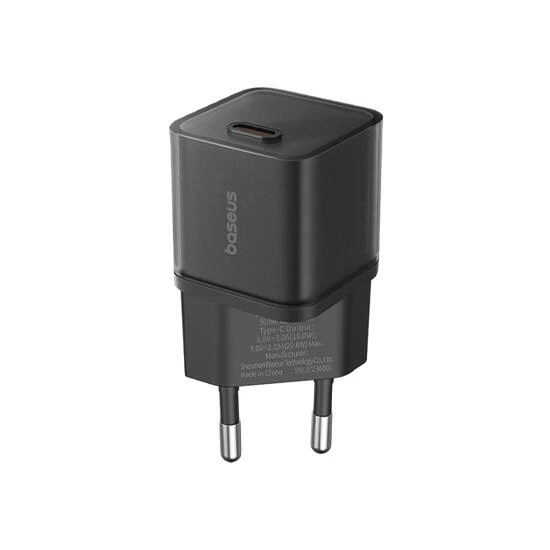 Baseus GaN5S Fast Charger 1C 20W EU P10162503113-00 Black | დამტენი