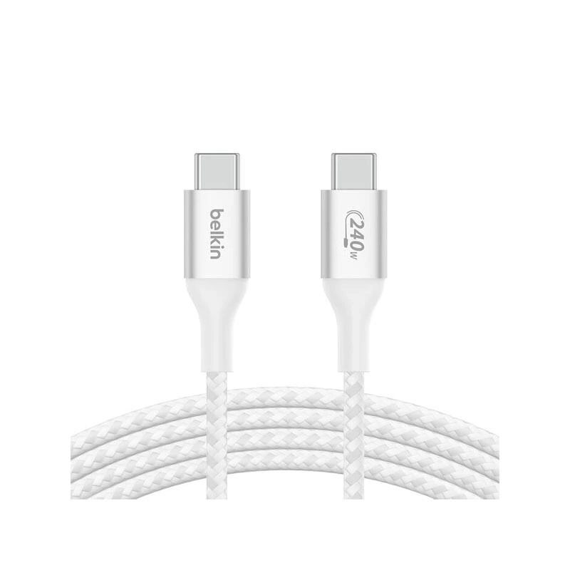 Belkin 240W Braided C-C CABLE 2M CAB015bt2MWH White | კაბელი