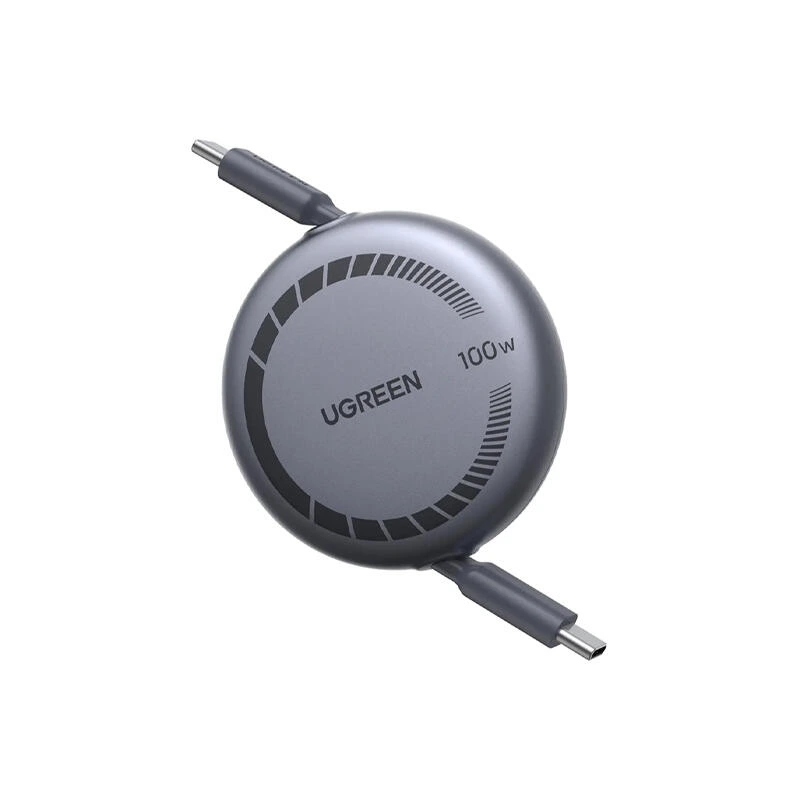 Ugreen Type-c to Type-c 100W PD Fast Charging Retractable Cable 65905 Grey/Black | კაბელი