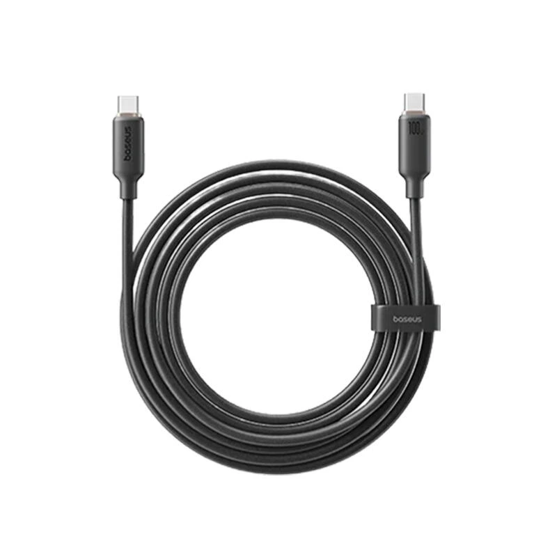 Baseus Foamed Silicone Fast Charging Data Cable USB-C to USB-C 100W 2m E0426704 Cosmic Black | კაბელი