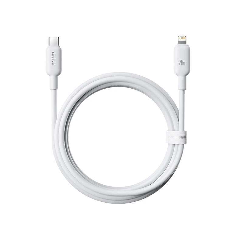 Baseus Foamed Silicone Fast Charging Data Cable USB-C to Lightning 20W 2m E0426A05 Moon White | Кабель