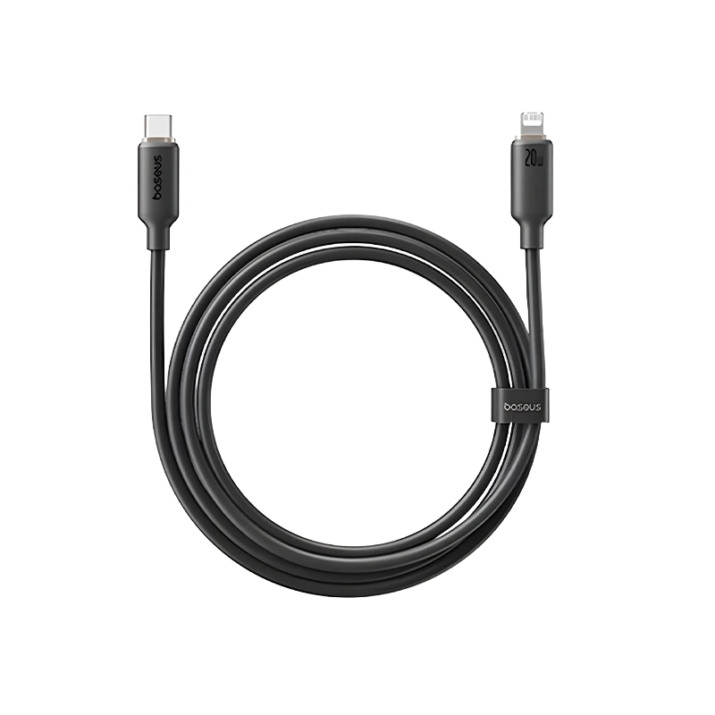 Baseus Foamed Silicone Fast Charging Data Cable USB-C to Lightning 20W 2m E0426A04 Cosmic Black | კაბელი