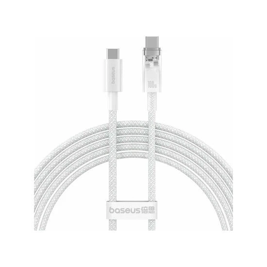 Baseus Explorer Series Fast Charging Cable with STC Type-C 100W 1m P10319703221-00 Stellar White | kabeli