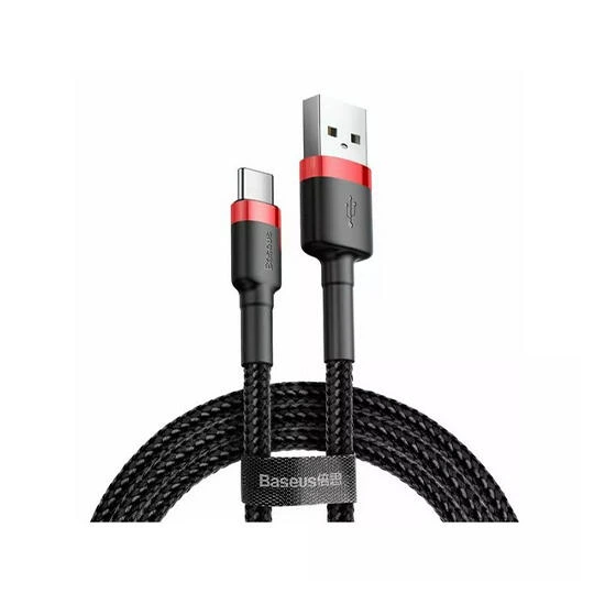 Baseus Cafule Cable USB For Type-C 2A 3m CATKLF-U91 Red/Black | კაბელი