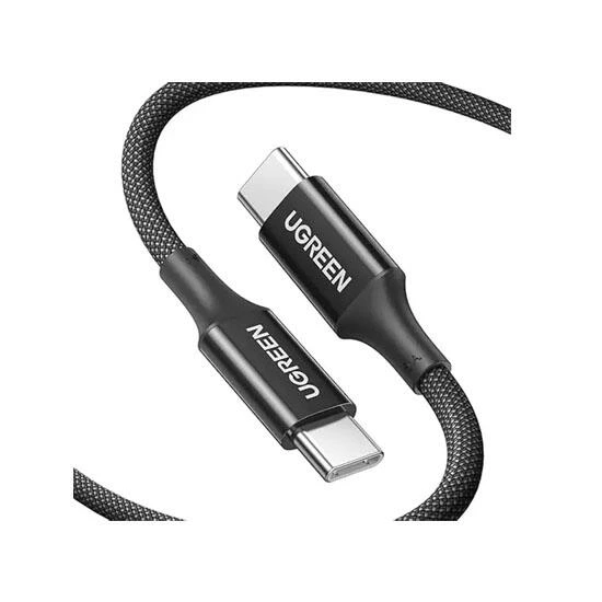 Ugreen USB-C to USB-C PD Fast Charging Silicone Braided Cable 5A Max 1m 15275 Black | Кабель