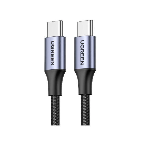 Ugreen USB 2.0 C M/M Round Cable Nickel Plating Aluminum Shell 2m 50152 Black/Grey | კაბელი