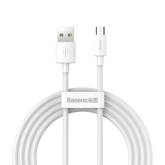 Baseus Simple Wisdom Data Cable Kit Micro USB 2.1A 2 PCS Set 1.5m TZCAMZJ-02 White | Кабель