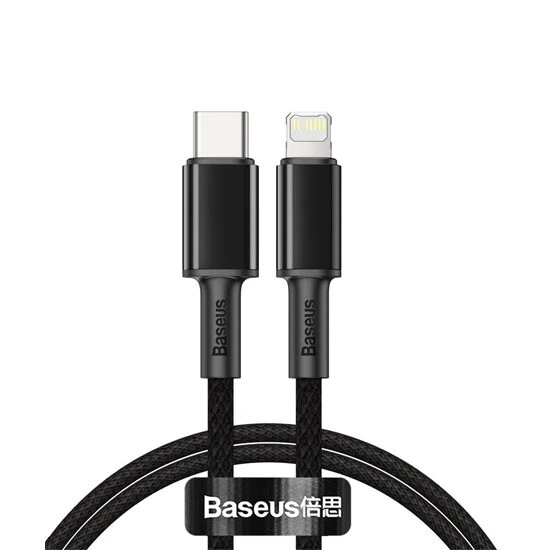 Baseus High Density Braided Fast Charging Data Cable Type-C to Lightning 20W 2m CATLGD-01 Black | კაბელი