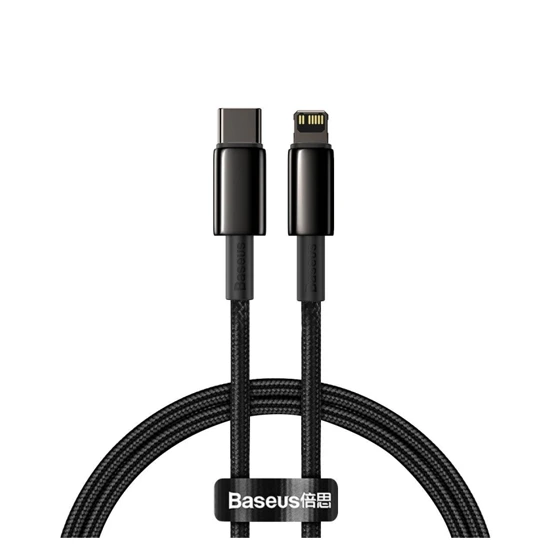 Baseus Tungsten Gold Fast Charging Data Cable Type-C to Lightning 20W 1m CATLWJ-01 Black | კაბელი