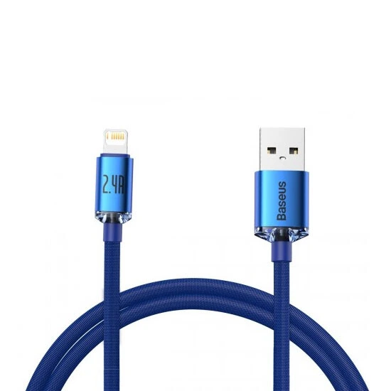 Baseus Crystal Shine Series Fast Charging Data Cable USB to Lightning 1.2m CAJY000003 Blue | kabeli