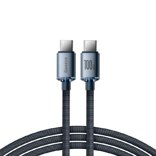 Baseus Crystal Shine Series Fast Charging Data Cable Type-C to Type-C 100W 1.2m CAJY000601 | კაბელი