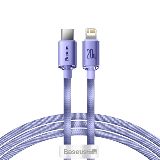 Baseus Crystal Shine Series Fast Charging Data Cable Type-C to IP 20W 1.2m CAJY000205 Purple | კაბელი
