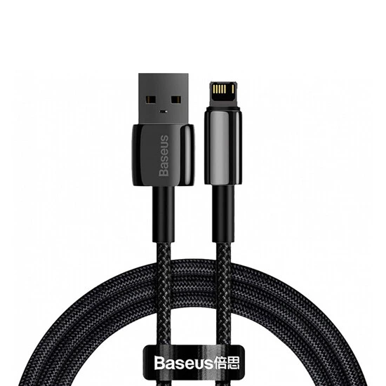 Baseus Tungsten Gold Fast Charging USB Data Cable Lightning 2.4A 1m CALWJ-01 Black | კაბელი