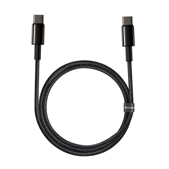 Baseus Tungsten Gold Fast Charging Data Cable Type-C to Type-C 100W 1m CATWJ-01 Black | კაბელი
