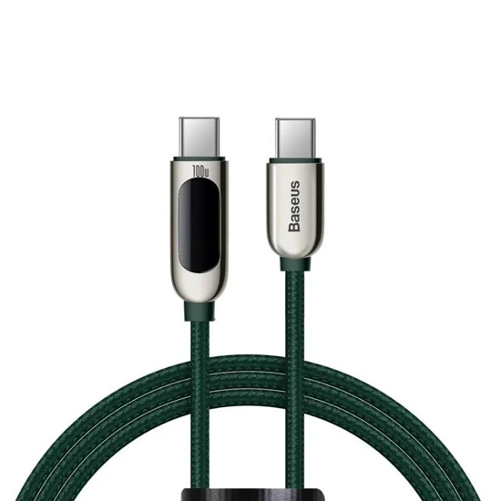 Baseus Display Fast Charging Data Cable Type-C to Type-C 100W 1m CATSK-B06 Green | kabeli