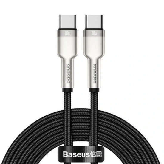 Baseus Cafule Series Metal Data Cable Type-C to Type-C 100W 2m CATJK-D01 Black | კაბელი