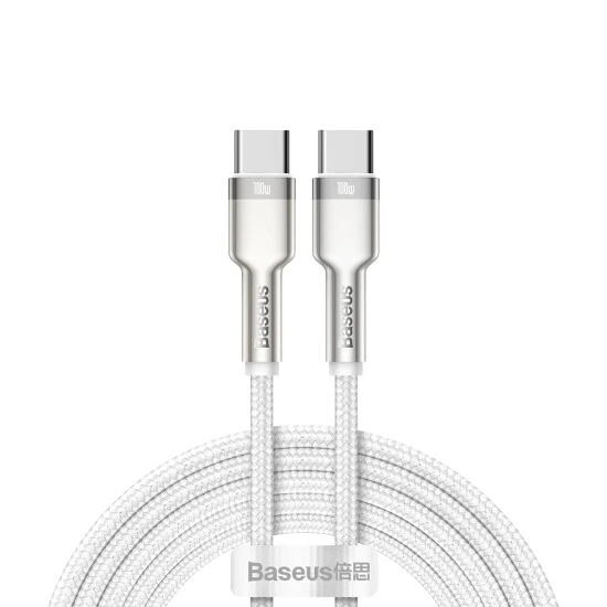 Baseus Cafule Series Metal Data Cable Type-C to Type-C 100W 1m CATJK-C02 White | კაბელი