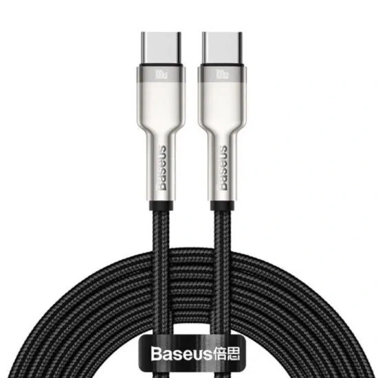 Baseus Cafule Series Metal Data Cable Type-C to Type-C 100W 1m CATJK-C01 Black | კაბელი