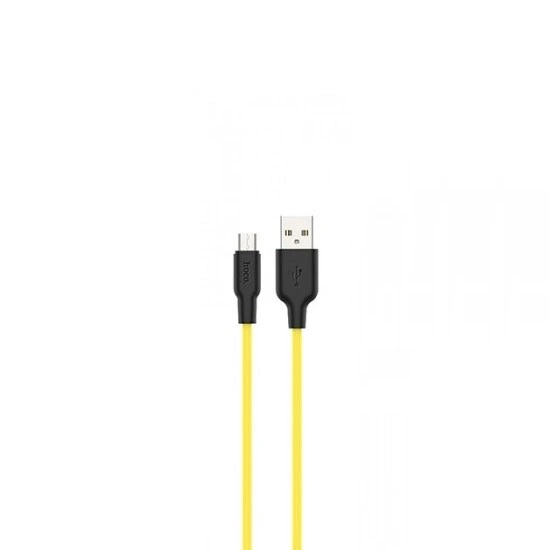 Hoco Silicone charging cable Micro X21 Black/yellow | კაბელი